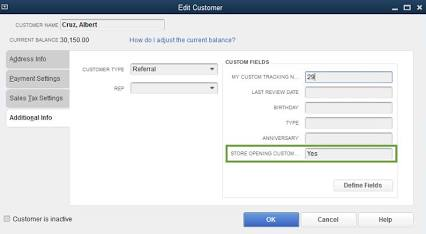 Image showing edit customer window