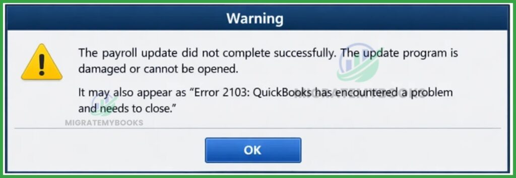 QuickBooks Error 2103