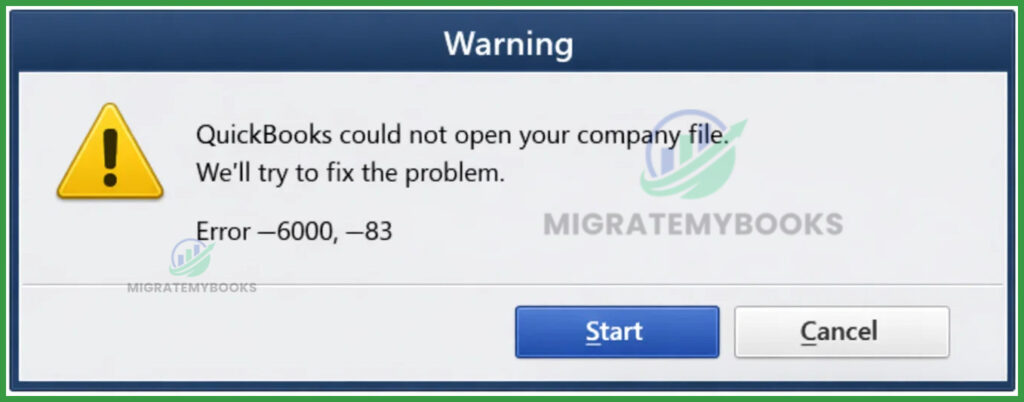 QuickBooks Error -6000, -83
