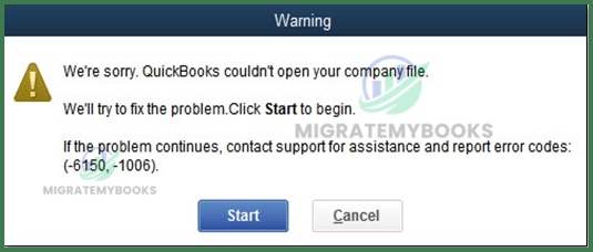 QuickBooks Error -6150, -1006