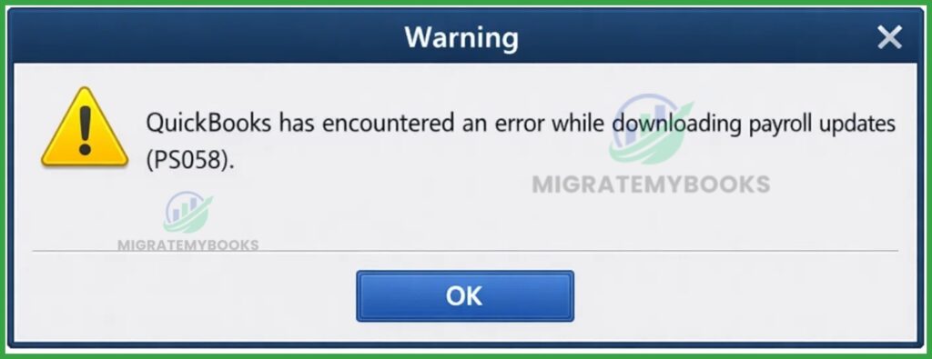QuickBooks Error PS058