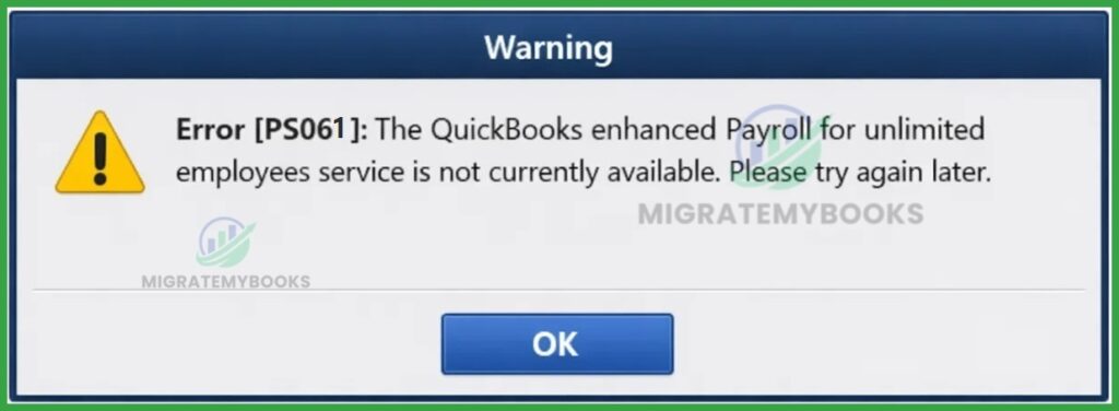 QuickBooks Error PS061
