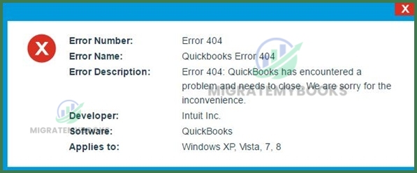 QuickBooks Error 404