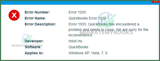 QuickBooks Error 1935