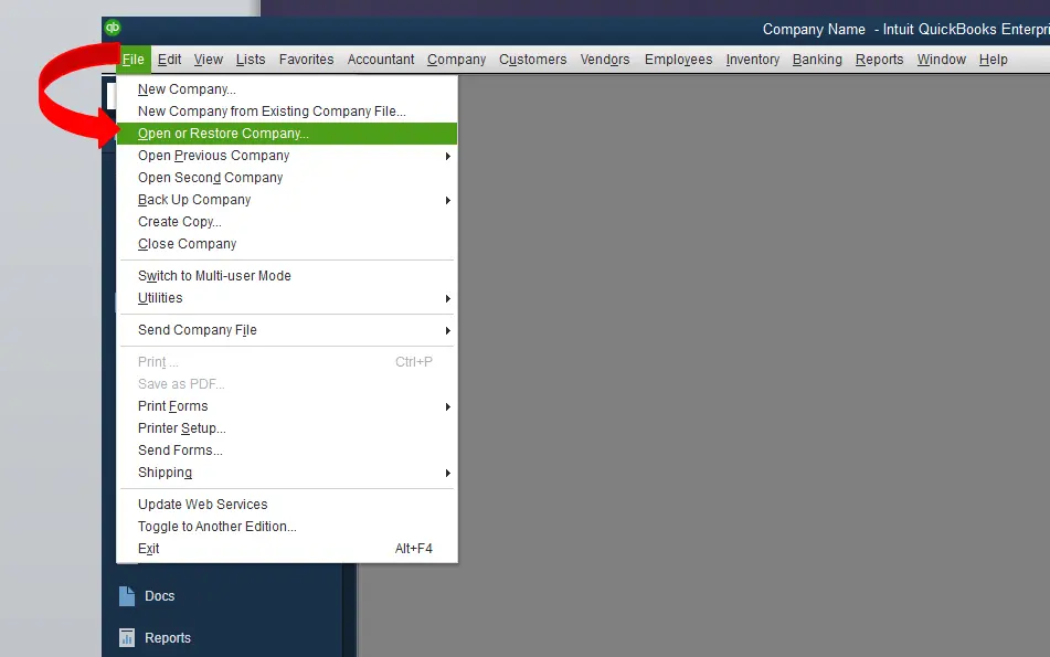 QuickBooks Error 6177: Quick solution to Path Access Issues 7 Open or restore company