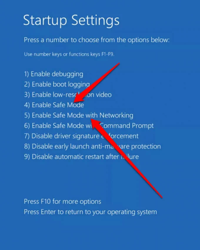 Safe Mode with Networking.