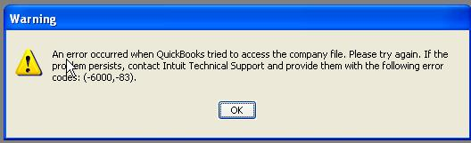 QuickBooks Error -6000 -83 Damaged Company File 1 Quickbook error -6000, -83
