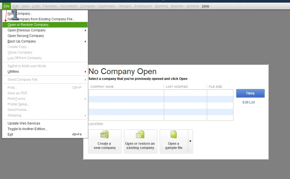 QuickBooks Error -6000 -83 Damaged Company File 2 Open or Restore Company