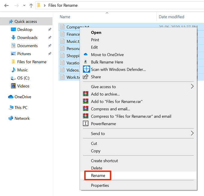  file -> Rename.
