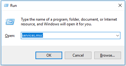type services.msc → Enter.