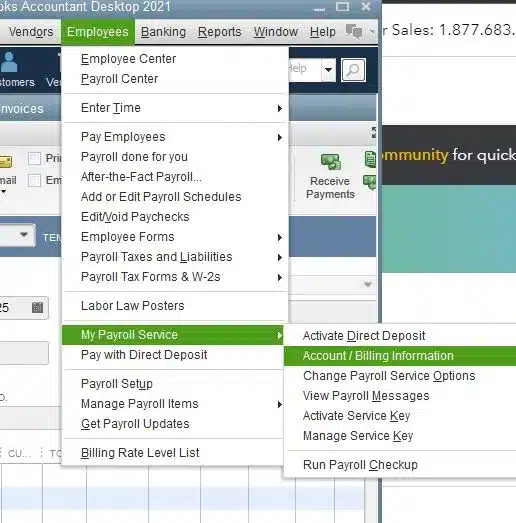 QuickBooks Payroll Error PS036 Subscription Verification 2 Verify Payroll Subscription