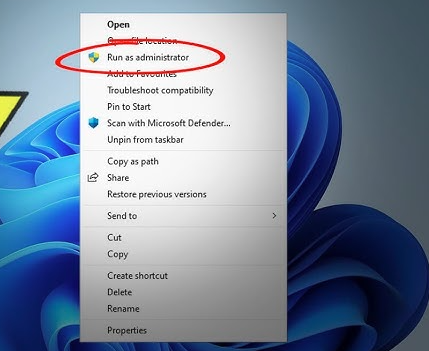 Run as administrator